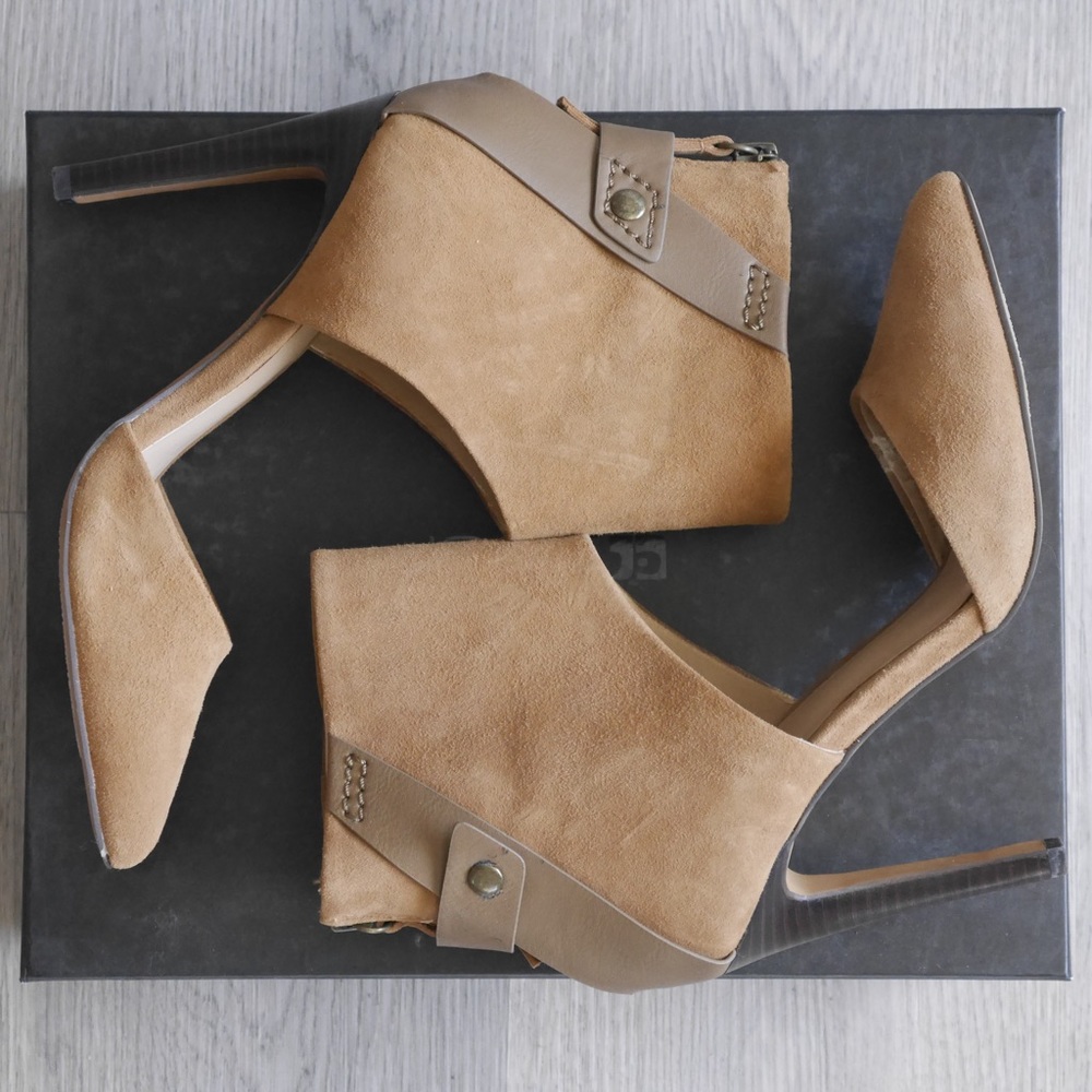 Joe’s Jeans tan leather point toe heels | size 6.5